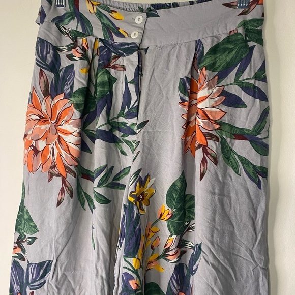 Patrons Of Peace Small Floral Belt Wide Leg Pleated Pants Tropical Boho Hippie - Picture 2 of 12